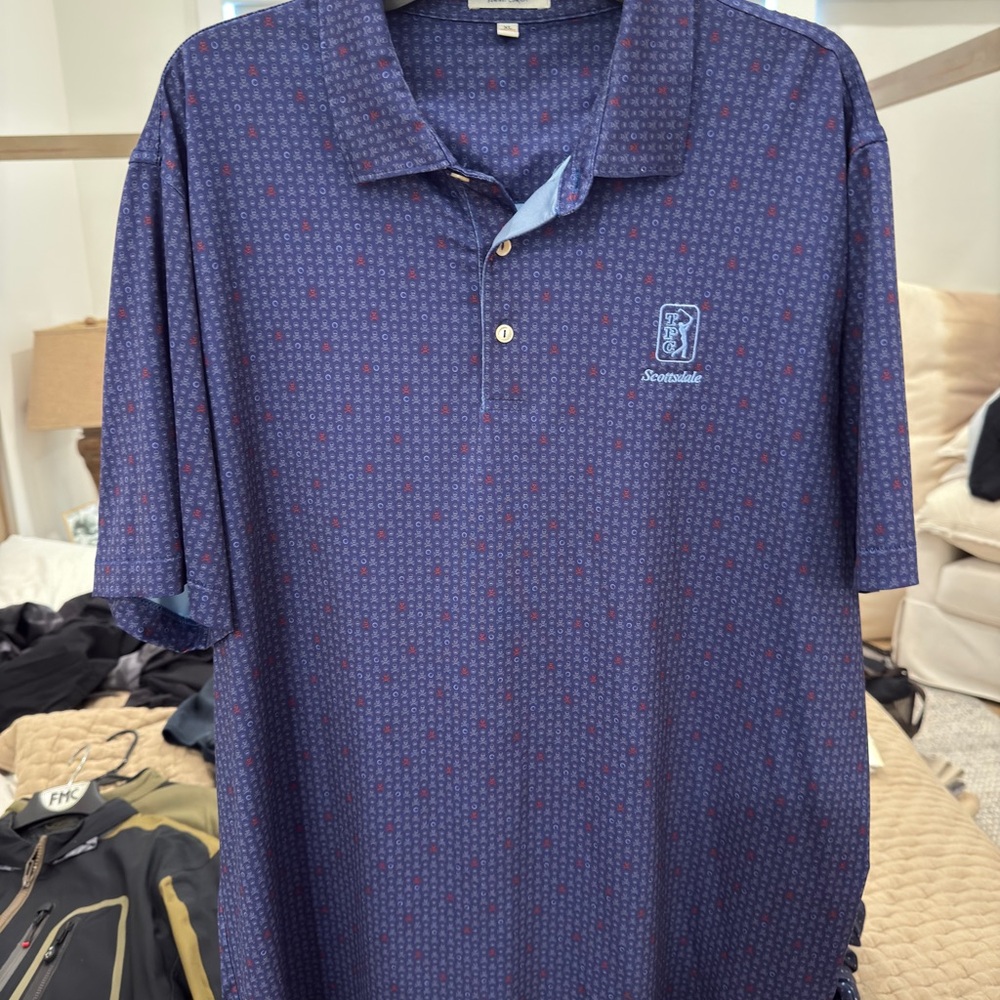 Peter Millar Navy and Burgundy Polo Shirt
